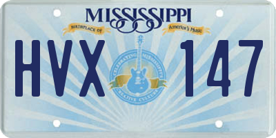 MS license plate HVX147