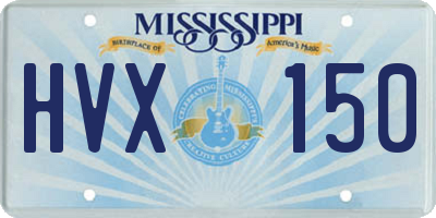 MS license plate HVX150