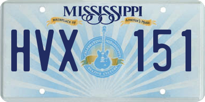 MS license plate HVX151