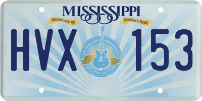 MS license plate HVX153