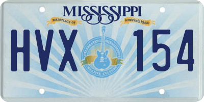 MS license plate HVX154