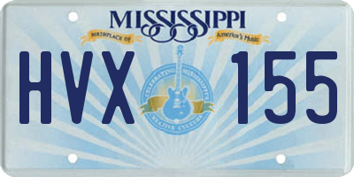 MS license plate HVX155