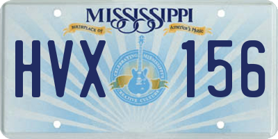 MS license plate HVX156