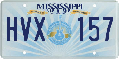 MS license plate HVX157