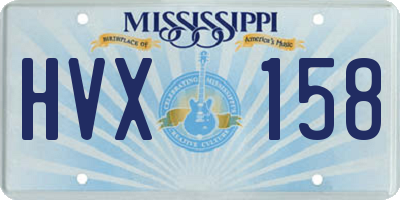 MS license plate HVX158