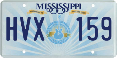 MS license plate HVX159