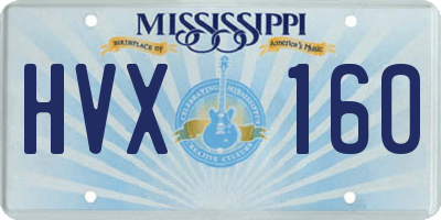 MS license plate HVX160