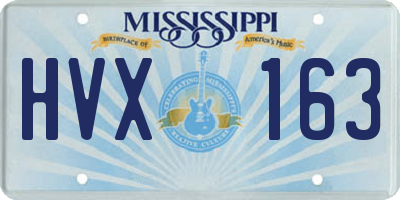 MS license plate HVX163