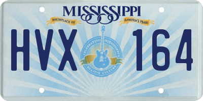 MS license plate HVX164