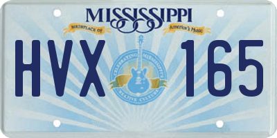 MS license plate HVX165