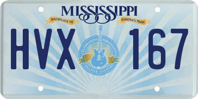 MS license plate HVX167