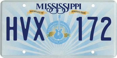 MS license plate HVX172
