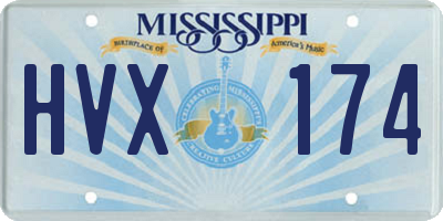 MS license plate HVX174