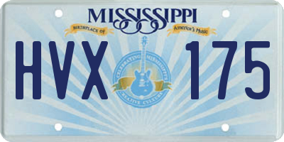 MS license plate HVX175