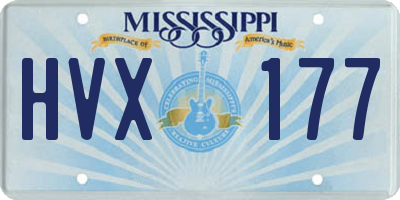 MS license plate HVX177