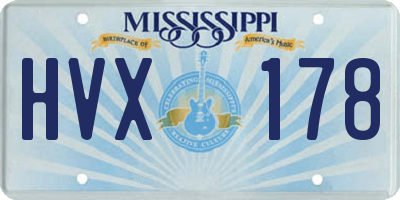 MS license plate HVX178