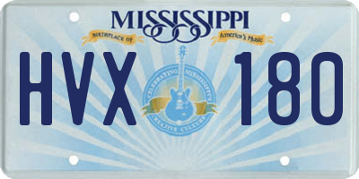 MS license plate HVX180