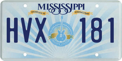 MS license plate HVX181