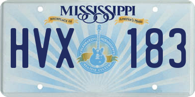 MS license plate HVX183