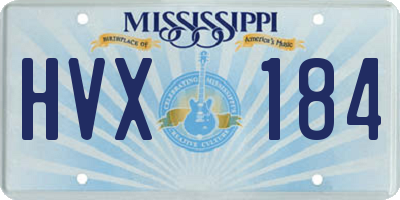 MS license plate HVX184
