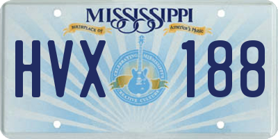 MS license plate HVX188