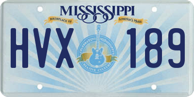 MS license plate HVX189