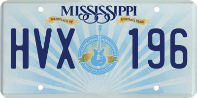 MS license plate HVX196