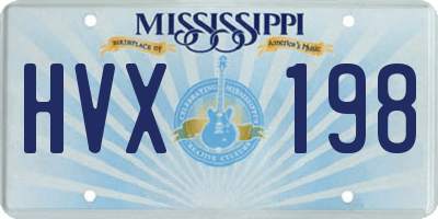 MS license plate HVX198