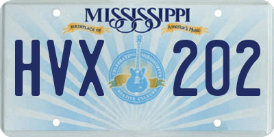 MS license plate HVX202