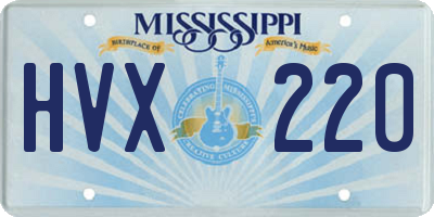 MS license plate HVX220