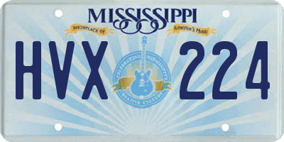 MS license plate HVX224