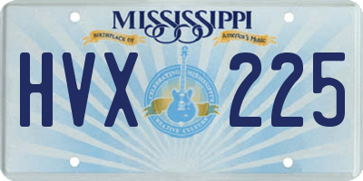 MS license plate HVX225