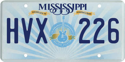 MS license plate HVX226