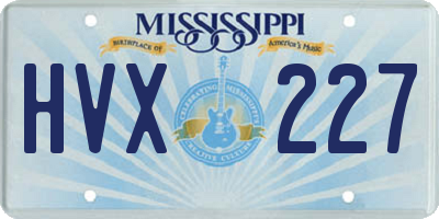 MS license plate HVX227