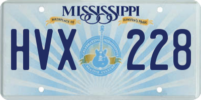 MS license plate HVX228