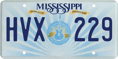 MS license plate HVX229