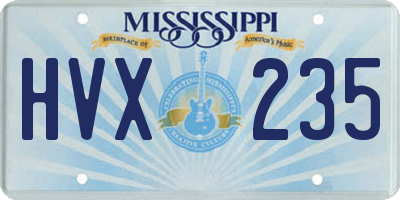 MS license plate HVX235