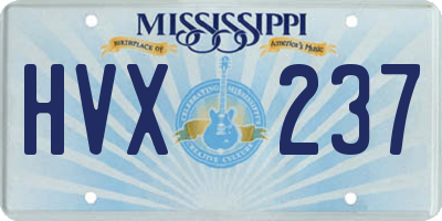 MS license plate HVX237