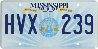 MS license plate HVX239