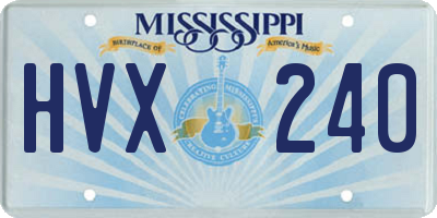 MS license plate HVX240