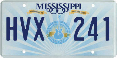 MS license plate HVX241