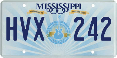 MS license plate HVX242