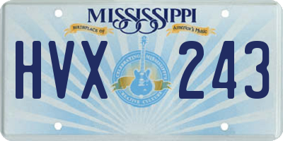 MS license plate HVX243