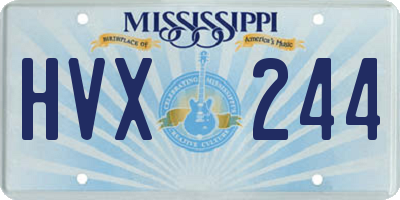 MS license plate HVX244