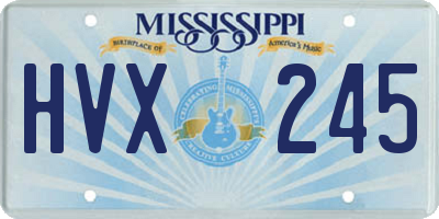 MS license plate HVX245