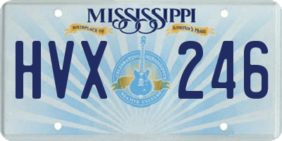 MS license plate HVX246
