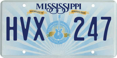 MS license plate HVX247