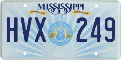 MS license plate HVX249