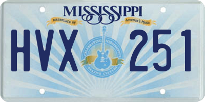 MS license plate HVX251