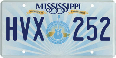MS license plate HVX252
